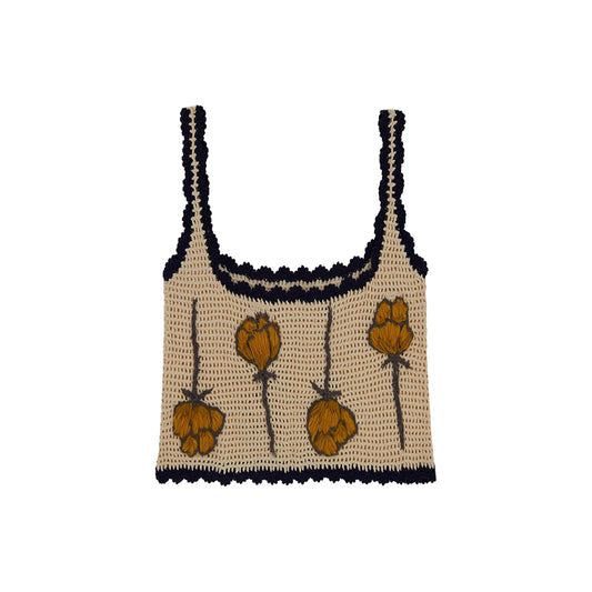 Short retro knitted camisole