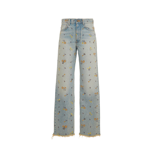 Floral jeans