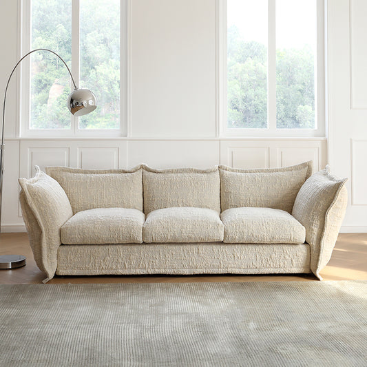 Light French retro petal sofa modern minimalist villa small apartment straight row special-shaped three-seater