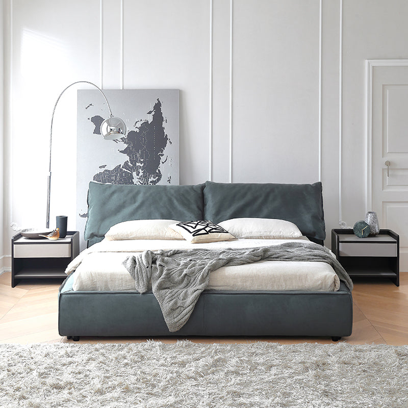 Elephant ears light luxury floor-to-ceiling bed master bedroom Italian retro double fabric bed