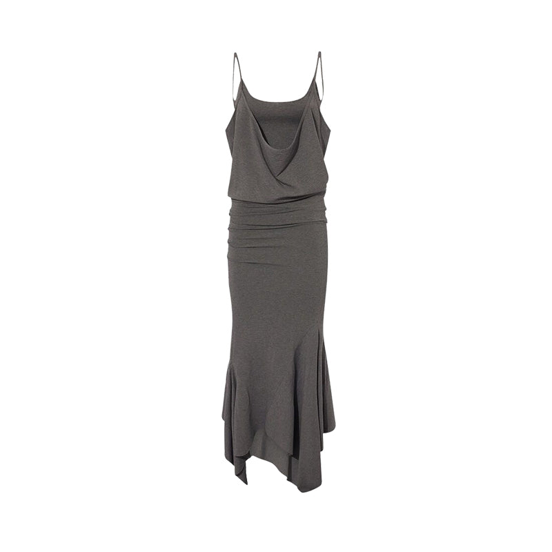 Sling dress with swing neckline