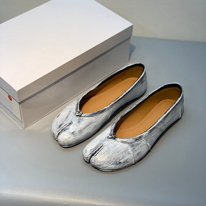 Vintage sheepskin ballet flats