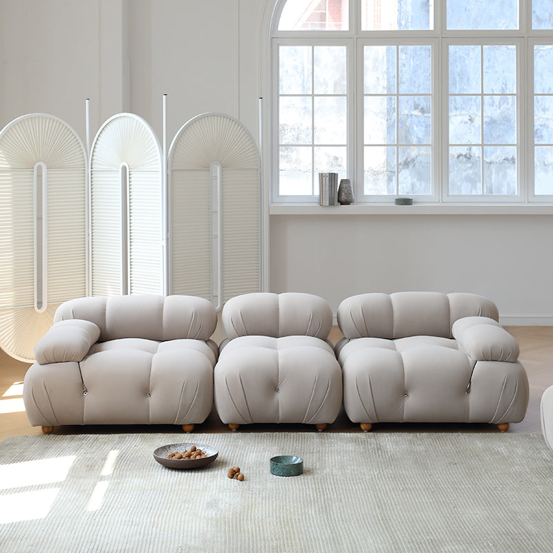 Cloud sofa ins style fabric cream frosted velvet simple retro modular sofa