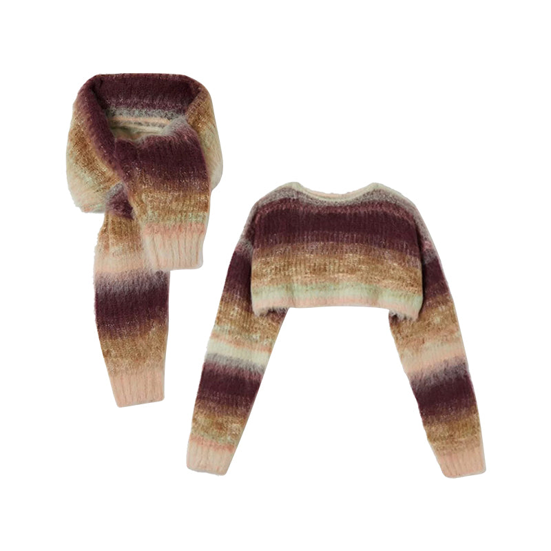 Gradient color short sweater