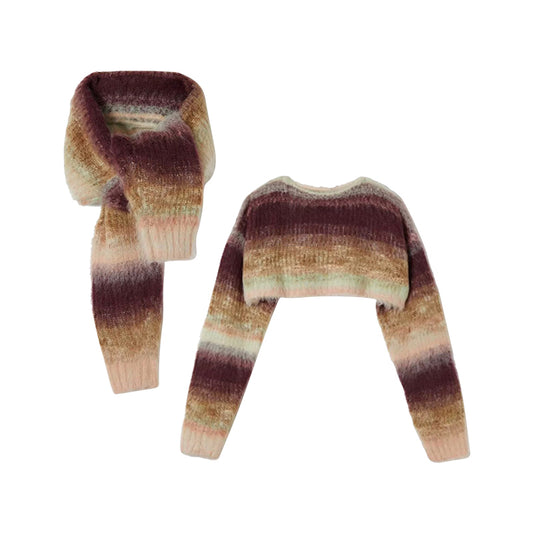 Gradient color short sweater