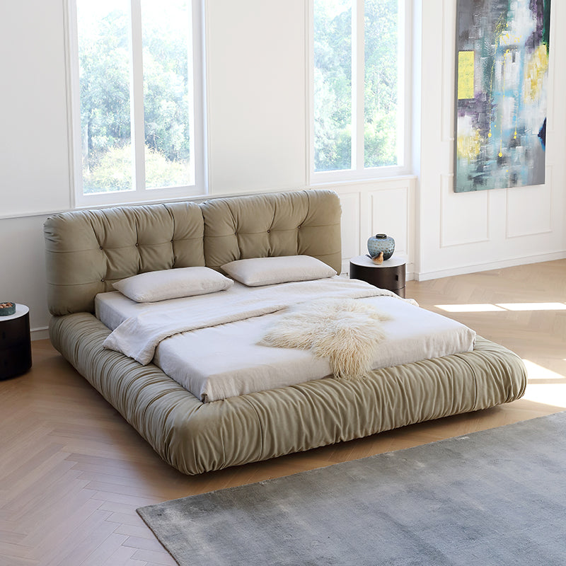Yunduo fabric bed modern simple floor-standing large bed master bedroom Italian-style double bed