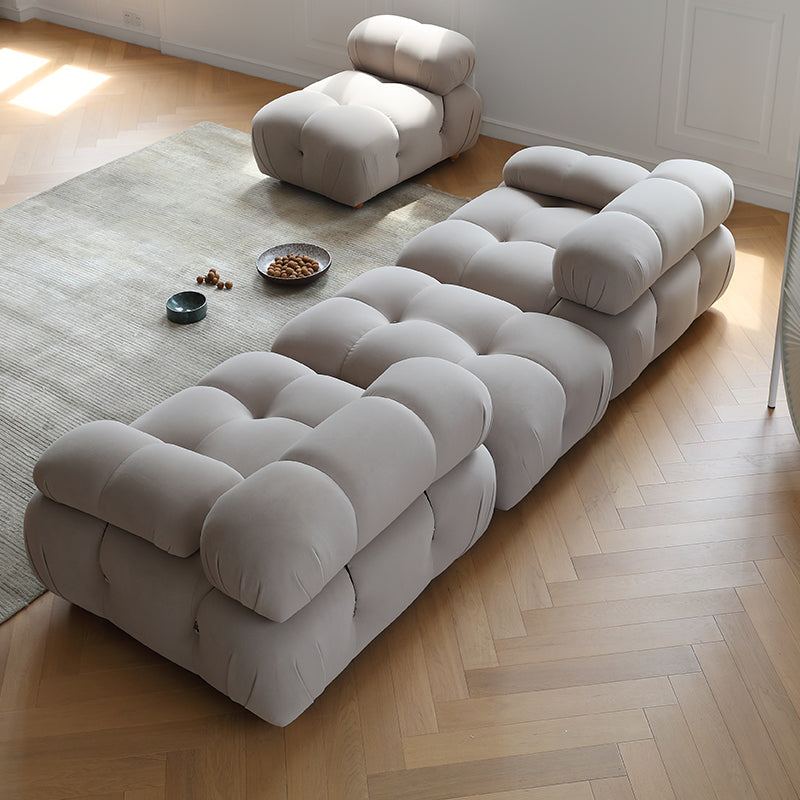 Cloud sofa ins style fabric cream frosted velvet simple retro modular sofa