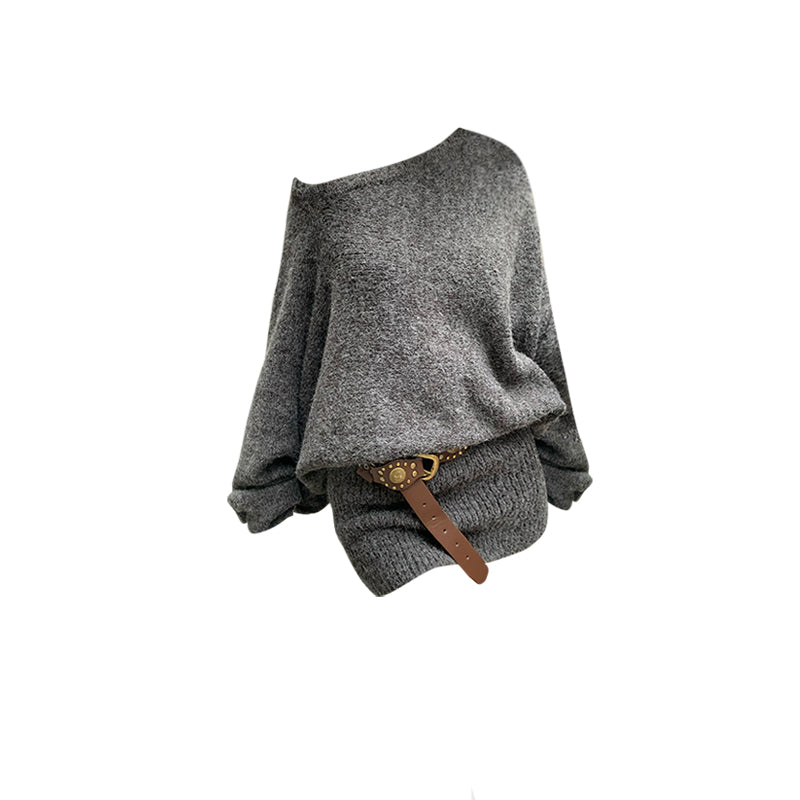 Off-the-shoulder knitted dress