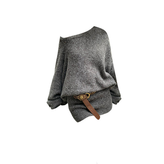 Off-the-shoulder knitted dress