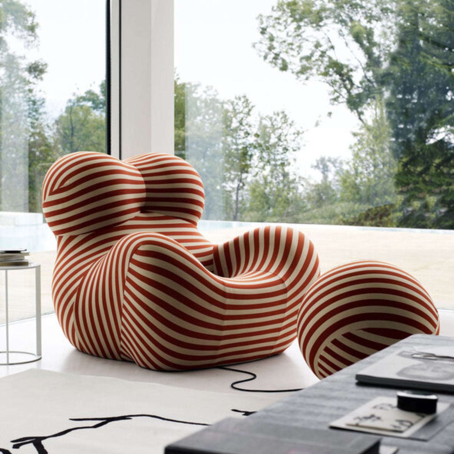 Mother's Arms Single Modern Simple SERIE UP Casual Armrest Fabric Striped Casual Full Cotton Sofa Chair