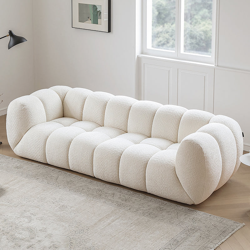 Light French retro cream style puff sofa marshmallow fabric sofa special offer