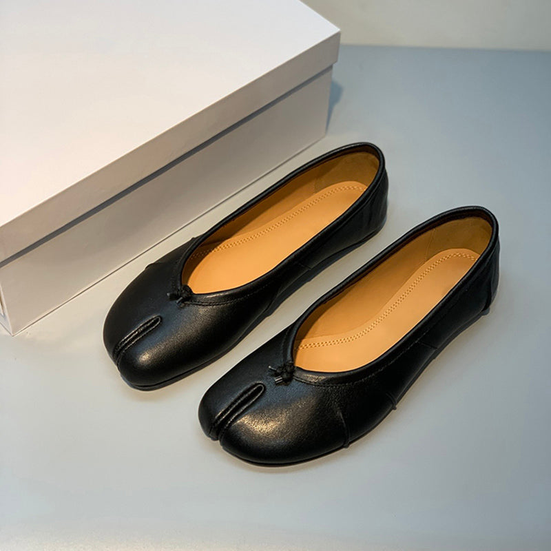Vintage sheepskin ballet flats