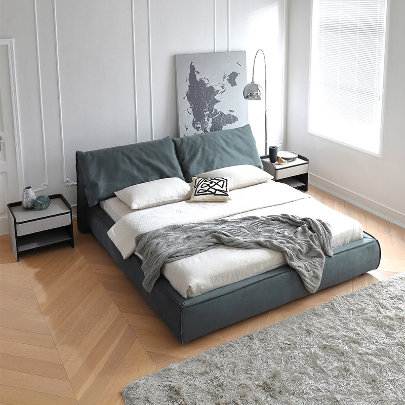 Elephant ears light luxury floor-to-ceiling bed master bedroom Italian retro double fabric bed