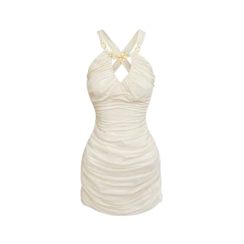 Pleated mesh dress