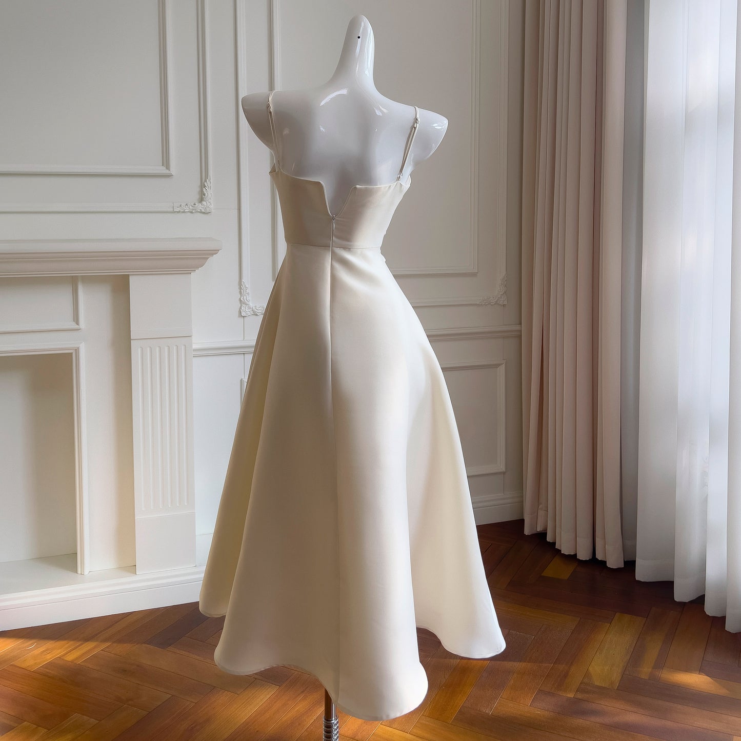 Floral Satin Party Gown Dress