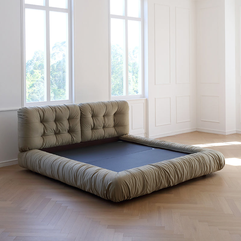 Yunduo fabric bed modern simple floor-standing large bed master bedroom Italian-style double bed
