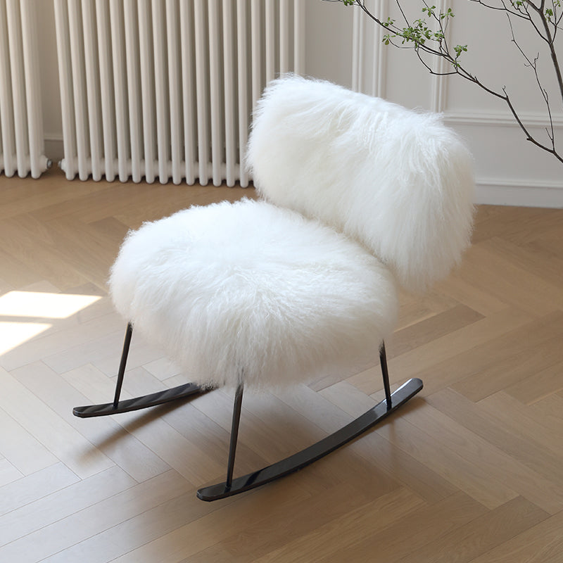 Nordic style dressing chair Italian light luxury balcony living room hair leisure chair imported wool single chair