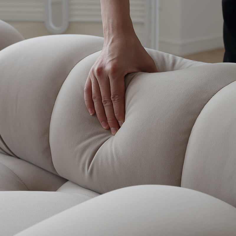 Cloud sofa ins style fabric cream frosted velvet simple retro modular sofa