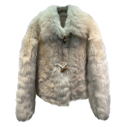 Spanish Tuscan sheepskin one-piece horn buckle short fur