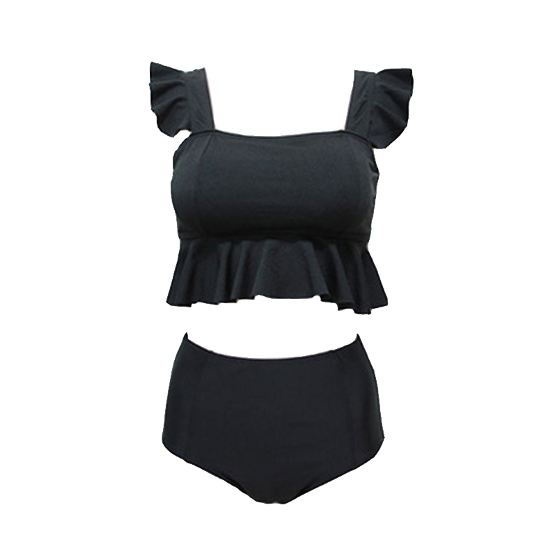 Two-piece high waist tankini swimsuit