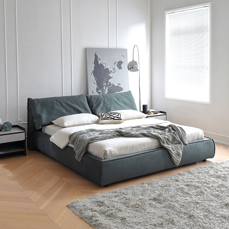 Elephant ears light luxury floor-to-ceiling bed master bedroom Italian retro double fabric bed