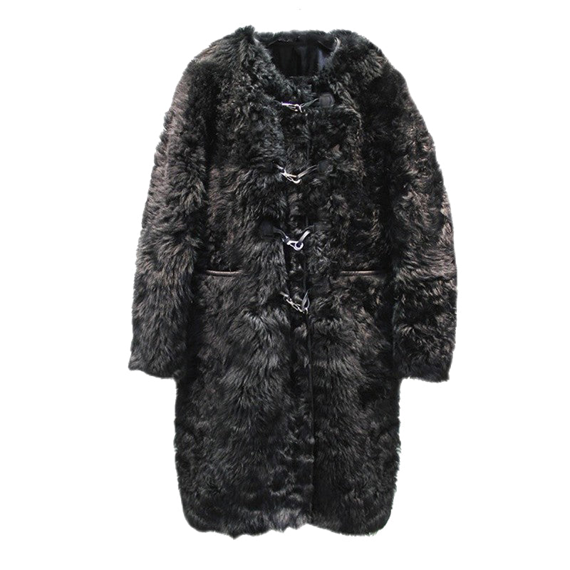 Tuscan fur one-piece fashionable round neck mid-length fur