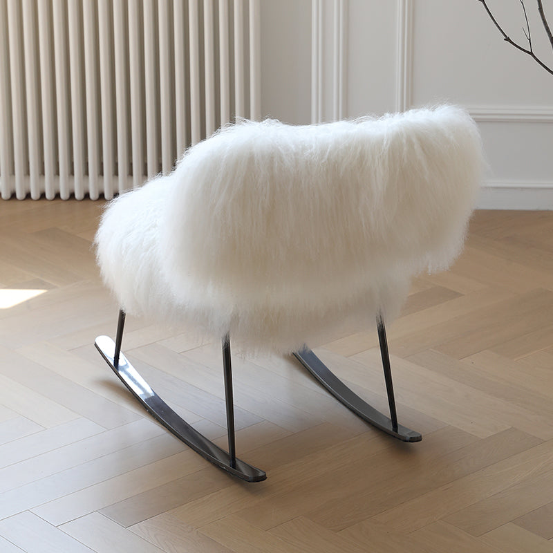 Nordic style dressing chair Italian light luxury balcony living room hair leisure chair imported wool single chair