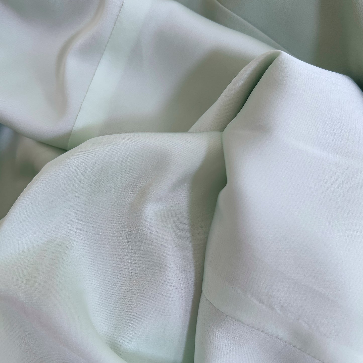 Mint Green Square Neck Ribbon Slim Fit Satin Dress