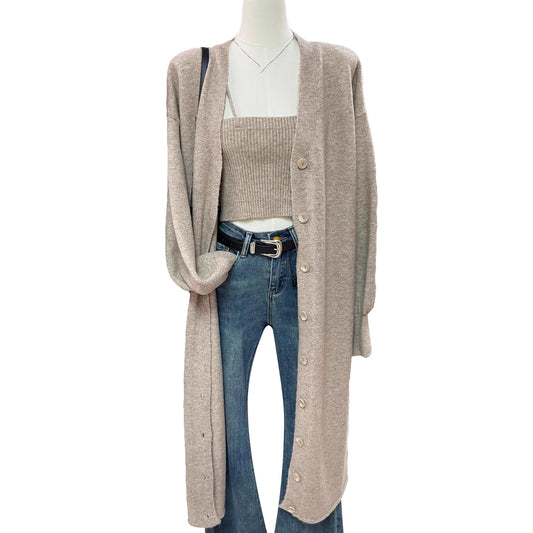 Camisole + long sweater two-piece set