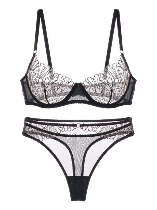French sexy lace big bust underwear set