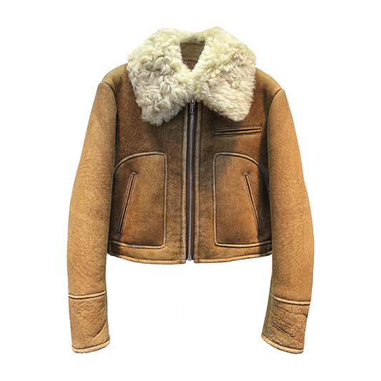 Lmported sheepskin short coat