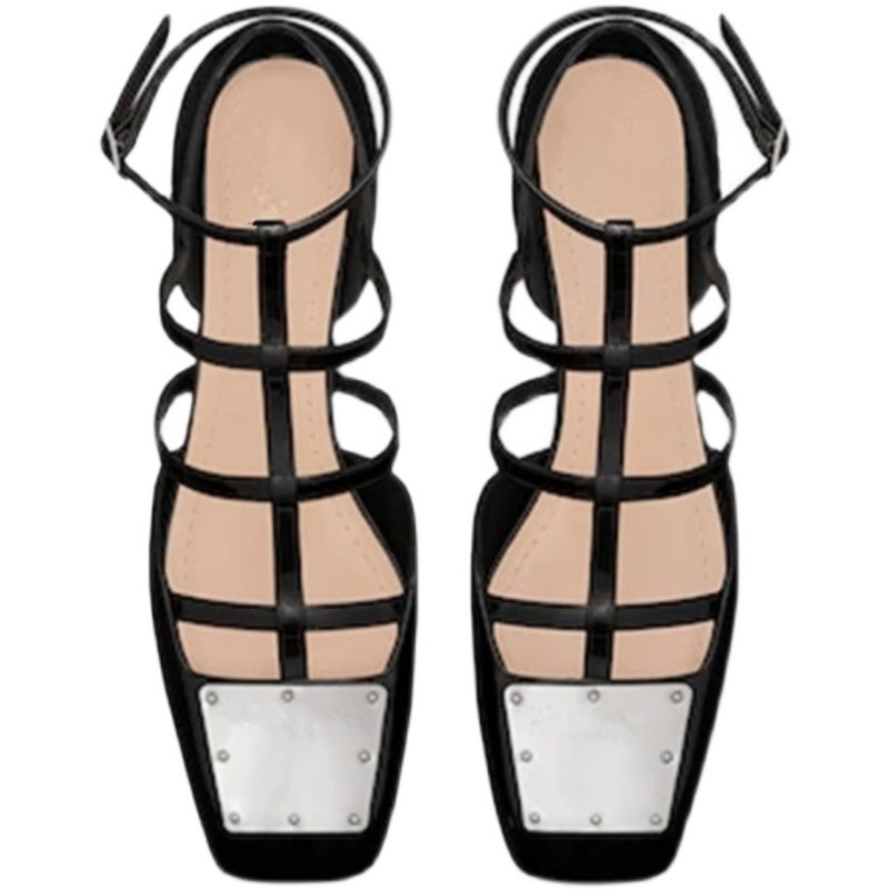 Roman shoes metal toe sandals