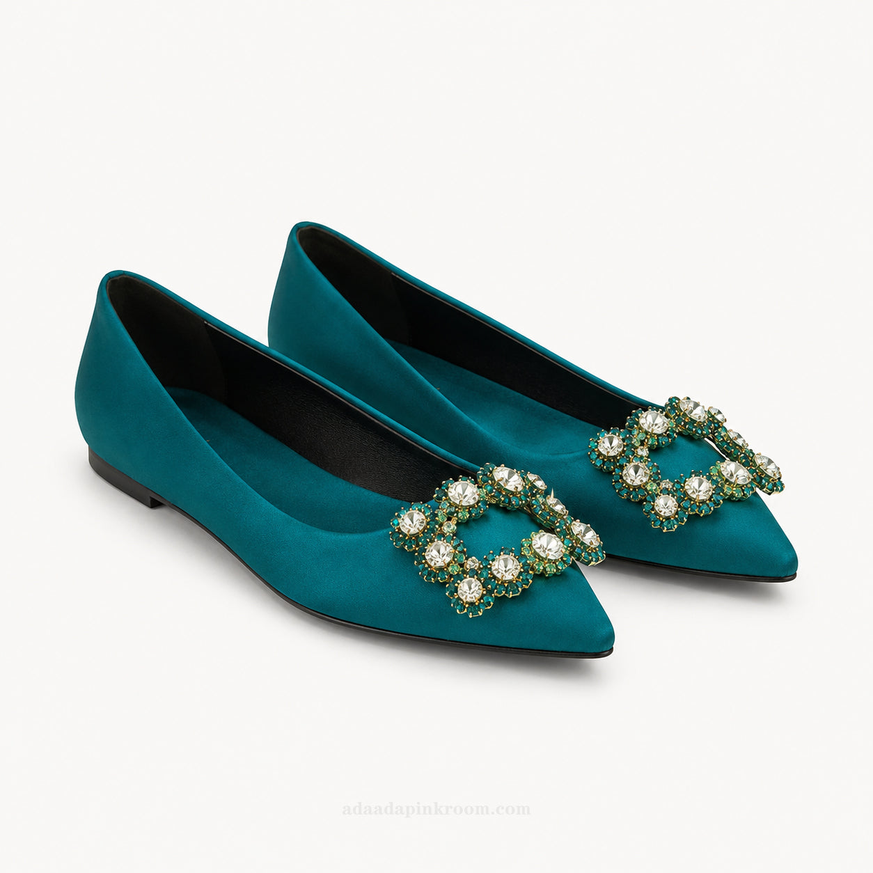 Embellished Pointed-Toe Flats