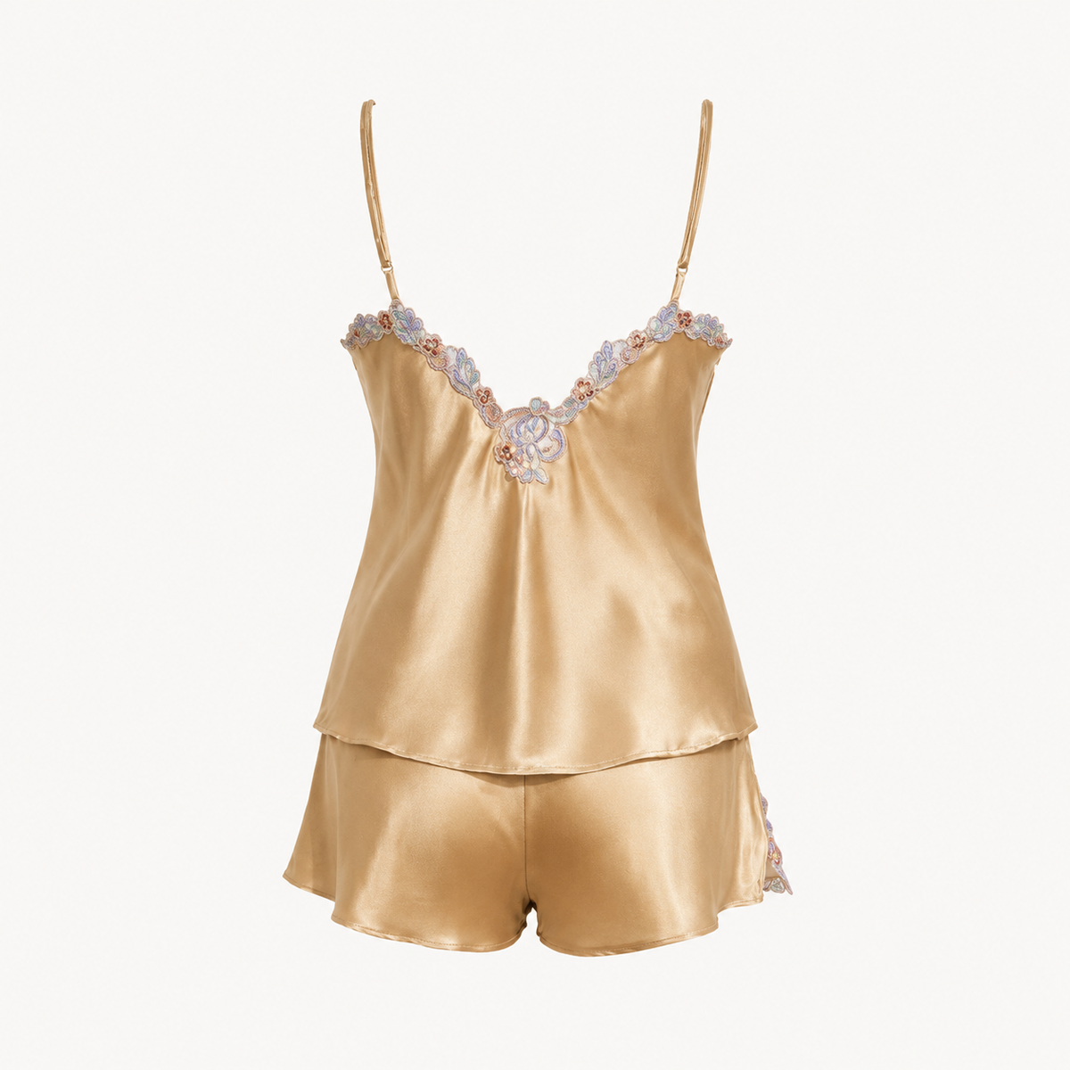 Camellia Embroidered Pajama Set