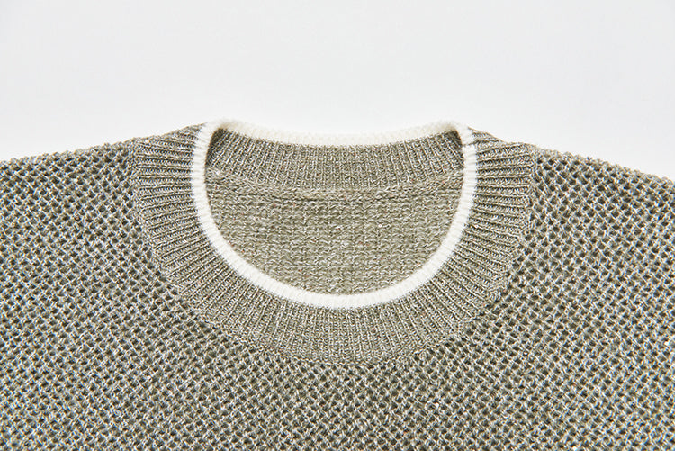 "Diamond Sequins" gold linen cashmere knitted cardigan/vest/suit