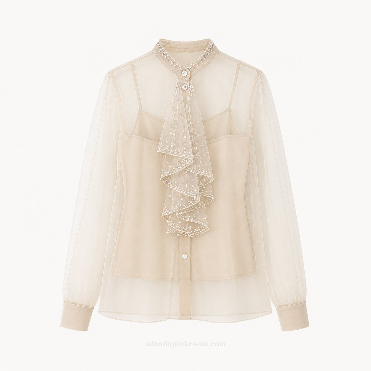 Ruffled Sheer Blouse
