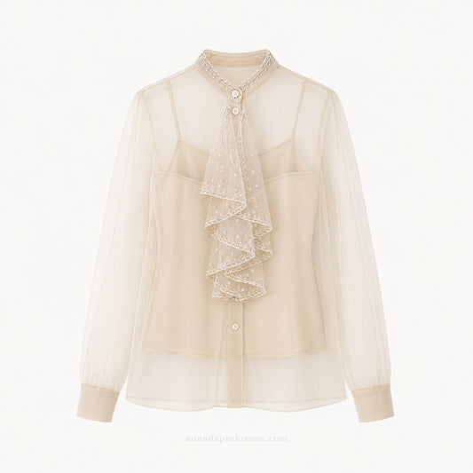 Ruffled Sheer Blouse