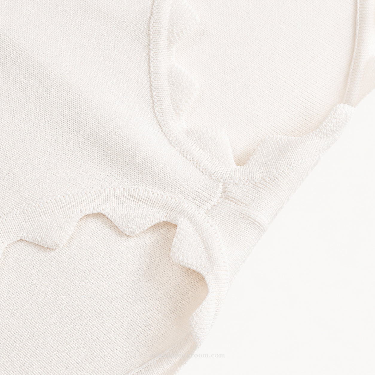 Ivory Scallop Knit Shorts