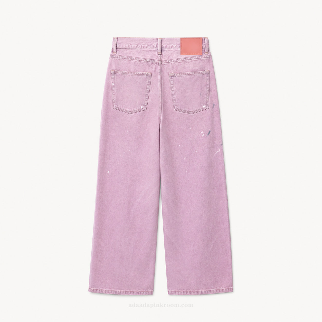Paint Detail Wide-Leg Jeans