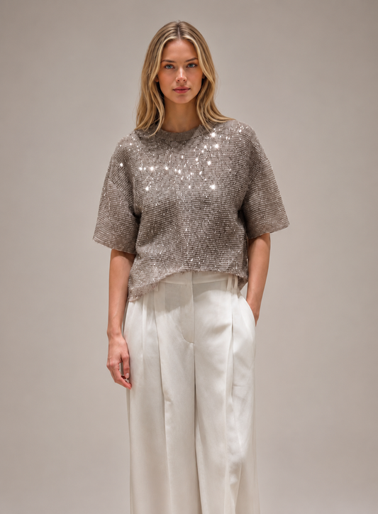 Sequinned Knit Top