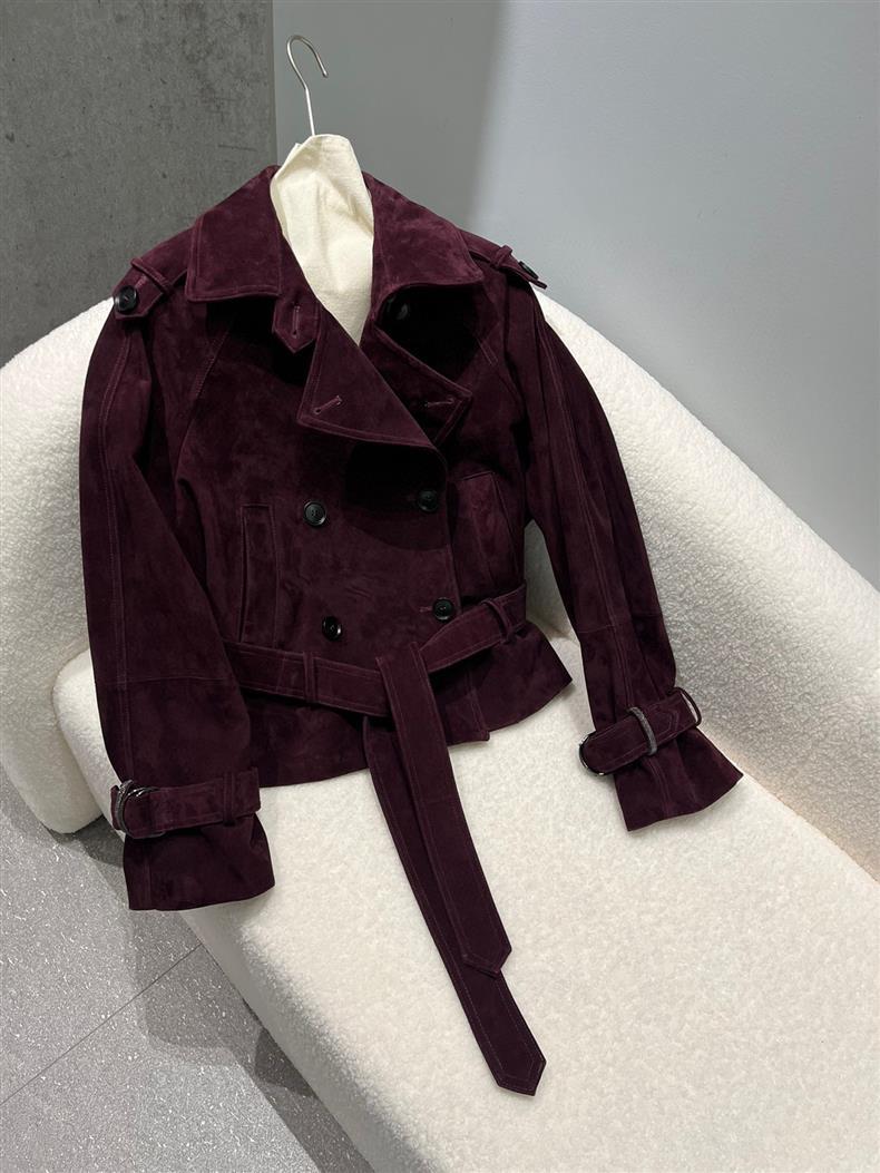 Genuine sheepskin suede leather jacket