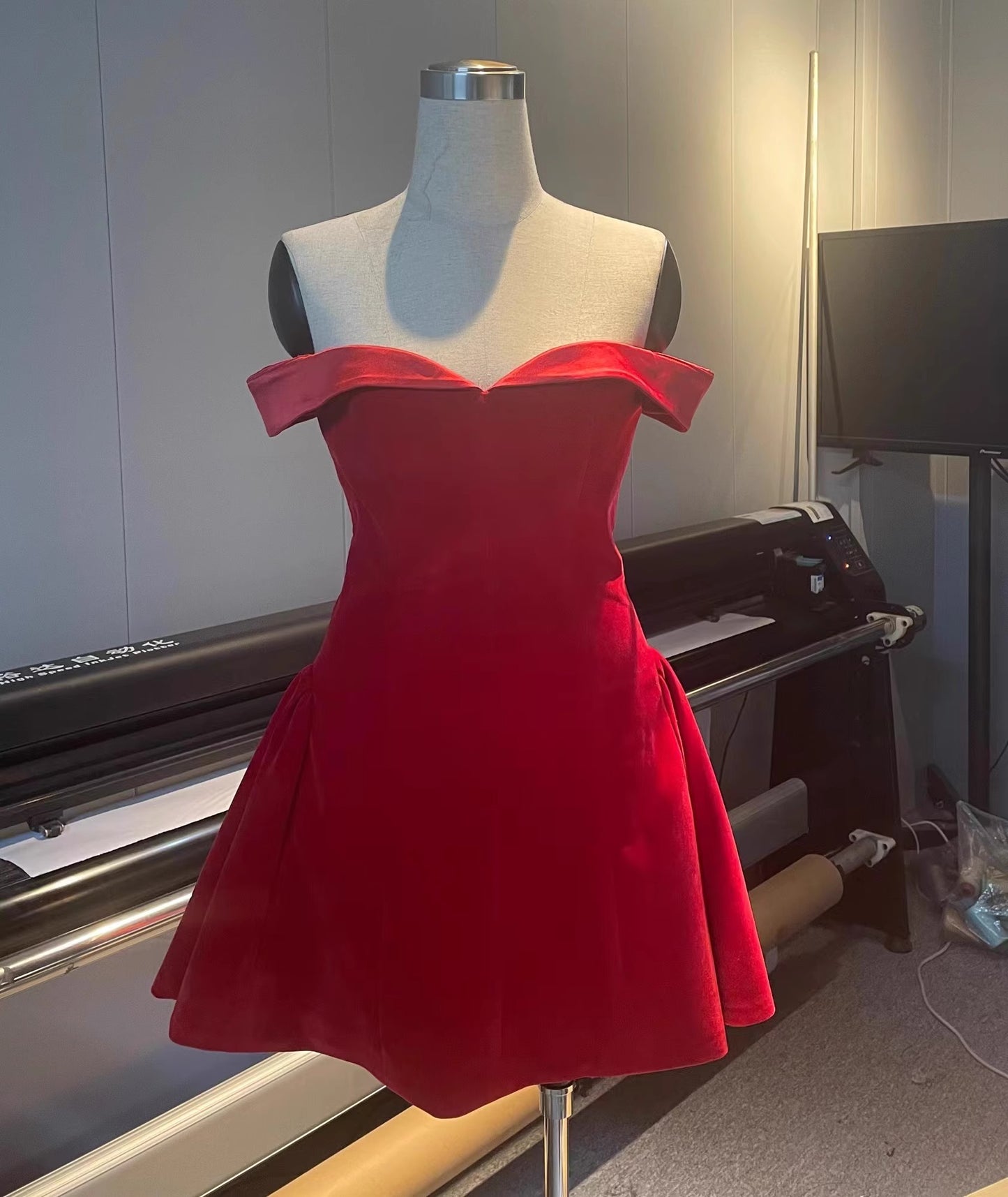 French velvet celebrity birthday party dress