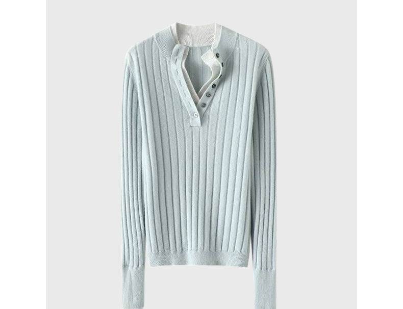 Contrast color stitching sweater