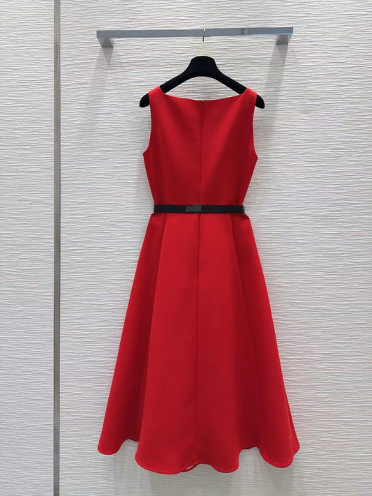 Bow Sleeveless Suspender Dress