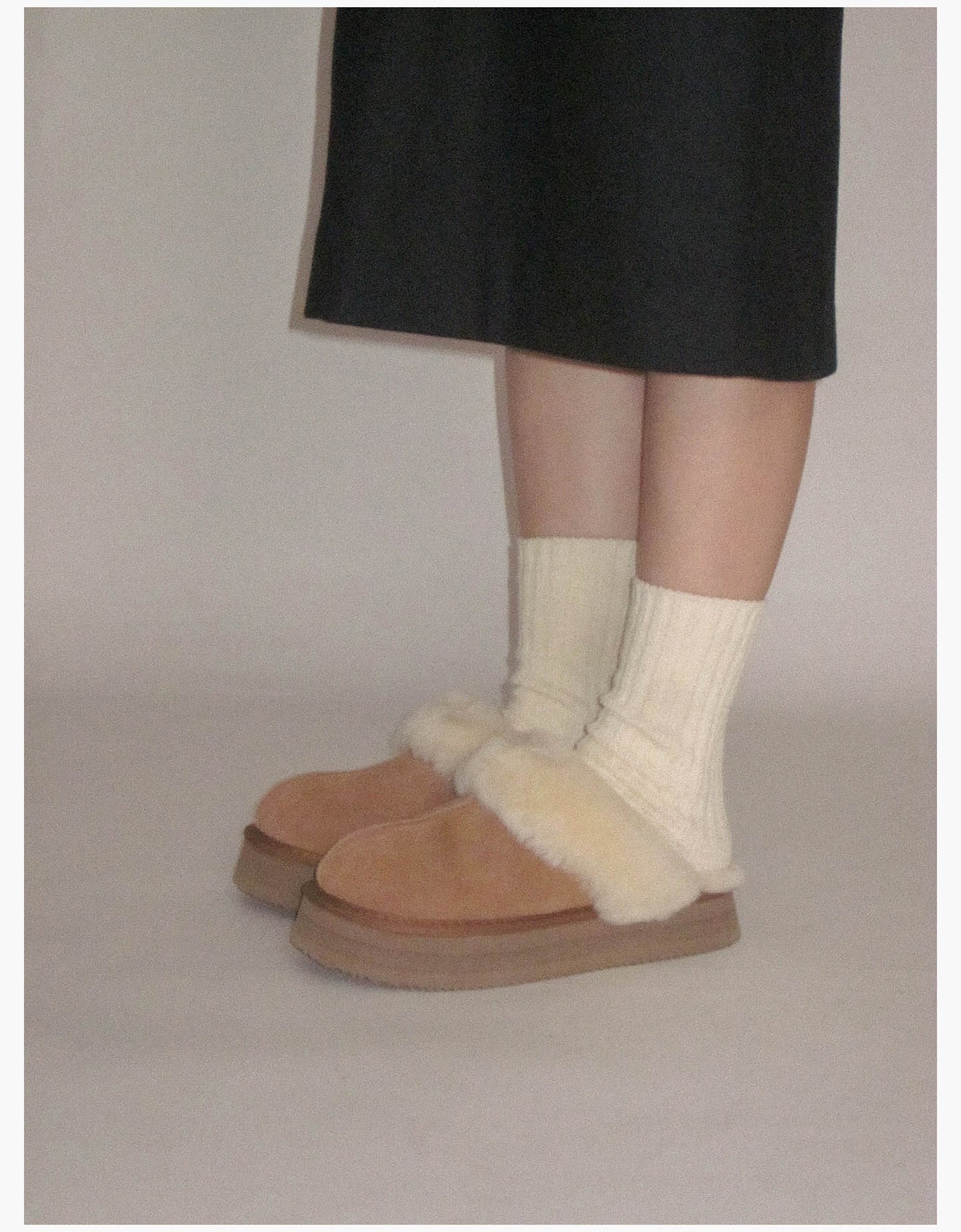 Thick-soled snow-covered cotton slippers