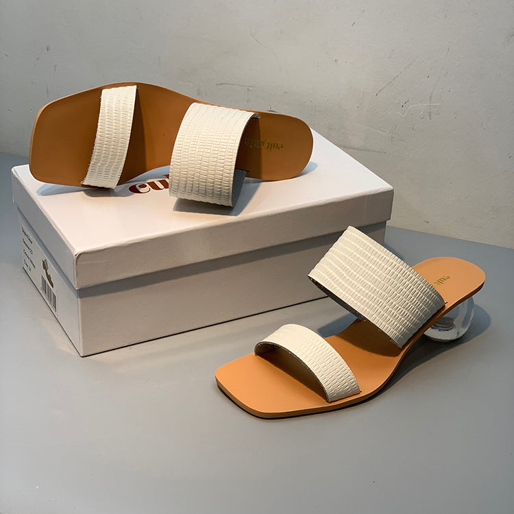 Crystal clear high heel fashion sandals