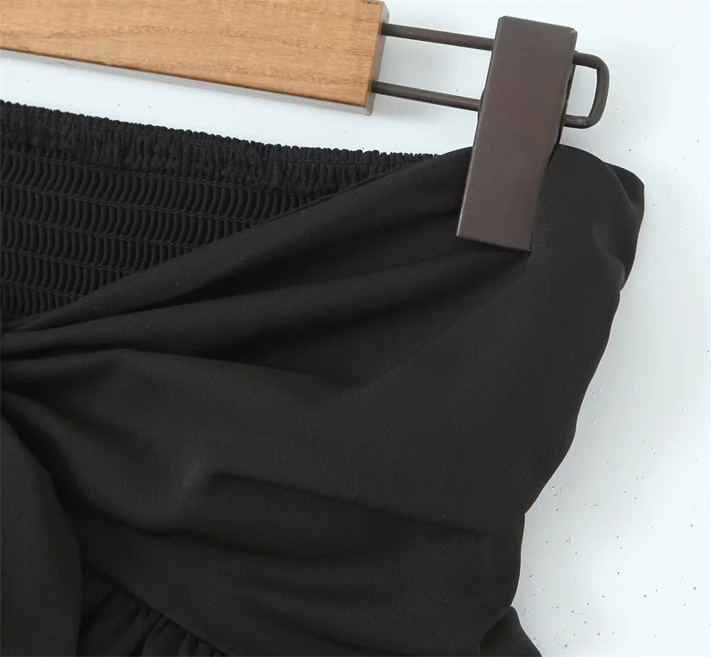 Slim fit chiffon bow bandeau top