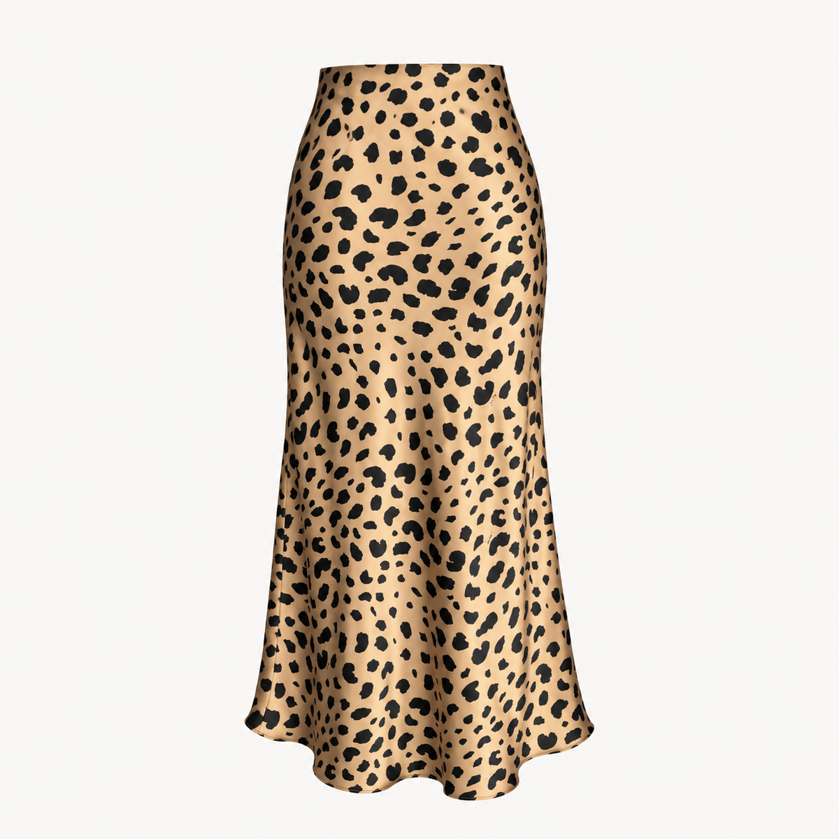 Savanna Leopard Silk Midi Skirt