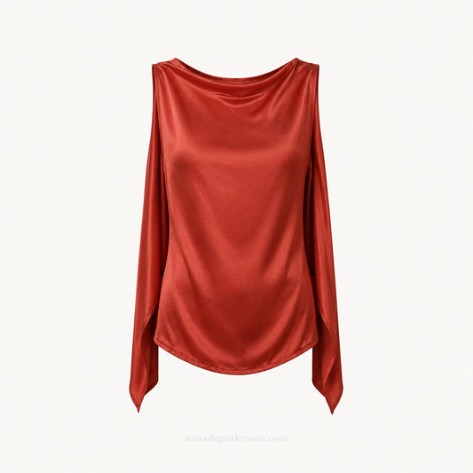 OPEN-BACK SATIN TOP
