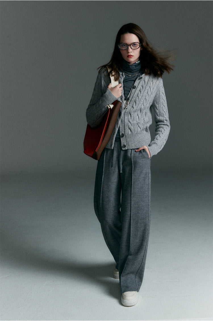 Vintage cable knit wool and cashmere